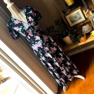 Jodi Schwartz Bill Berman vintage 80’s/90’s floral flutter sleeve button dress